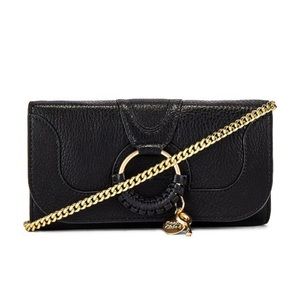 See By Chloe Hana Small Leather Wallet On A Chain Bag in Black